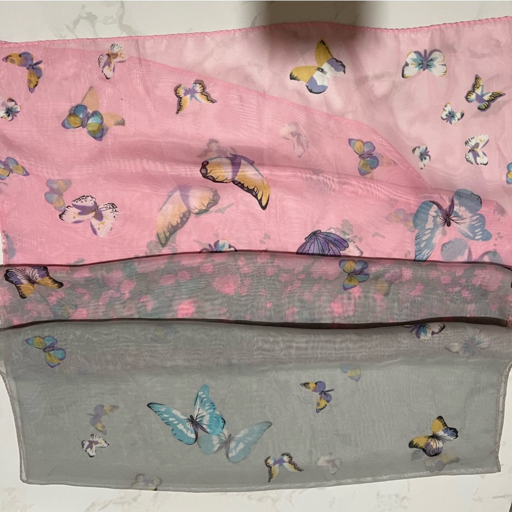 NEW! Pink Sheer Butterfly Scarf